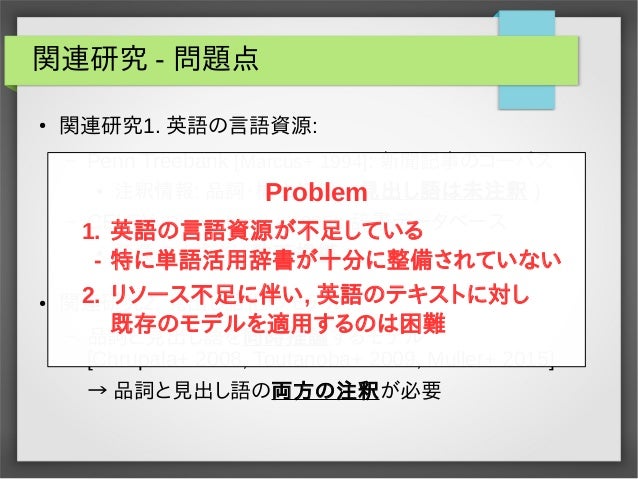大規模な単語活用辞書を用いた英単語の見出し語化 大規模な単語活用辞書を用いた英単語の見出し語化
