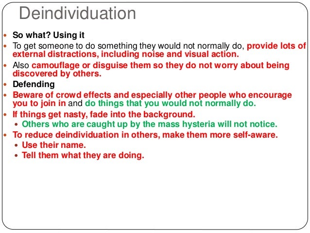 deindividuation deindividuation