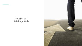 ACTIVITY:
Privilege Walk
 