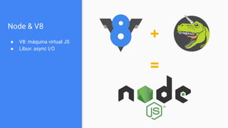 Node & V8
● V8: máquina virtual JS
● Libuv: async I/O
+
=
 