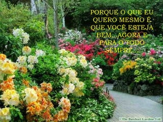 PORQUE O QUE EU QUERO MESMO É QUE VOCÊ ESTEJA BEM...AGORA E PARA O TODO SEMPRE... 