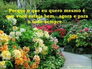 Porque o que eu quero mesmo é que você esteja bem...agora e para o todo sempre... 