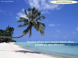 Nuestros planes para nuestro futuro ahora pueden ser muy diferentes.  