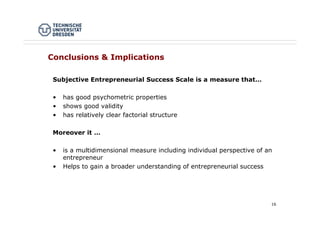 Entreprenuerial Success- Scale Development | PDF