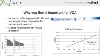 Why	was	Bernd	important	for	VQA	
•  He	started	in	Tübingen	with	Dr.	Ahl	and	
was	among	others	responsible	for	
vaccine	qua...