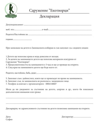 Deklaracia ekotvorci | PDF