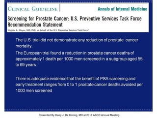 [TITLE]
Presented By Harry J. De Koning, MD at 2013 ASCO Annual Meeting
 