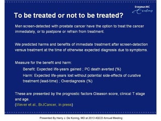 [TITLE]
Presented By Harry J. De Koning, MD at 2013 ASCO Annual Meeting
 