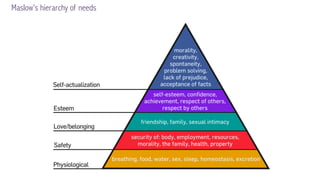 Maslow’s hierarchy of needs
 