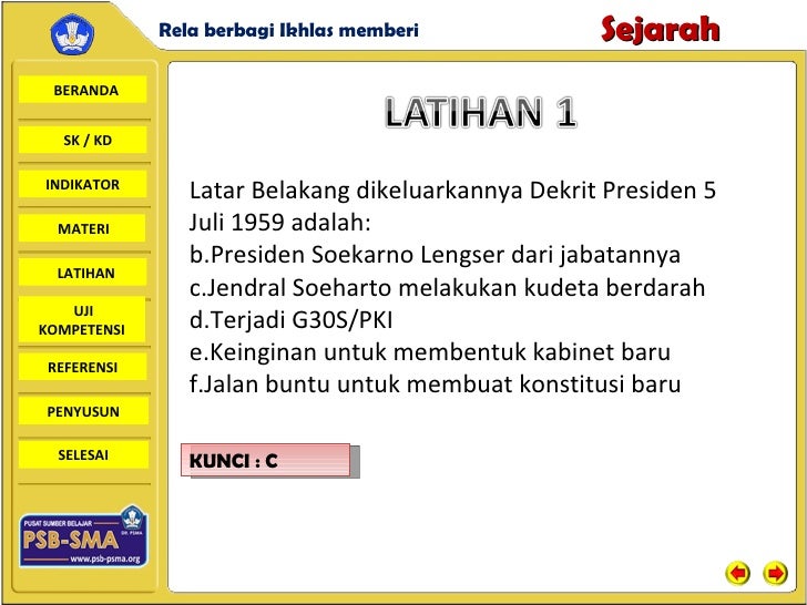 Latar Belakang Dekrit Presiden Latar Belakang Dekrit Presiden