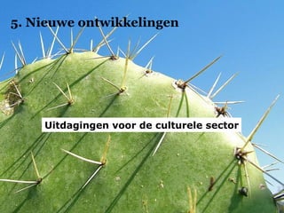 Uitdagingen voor de culturele sector 5. Nieuwe ontwikkelingen 