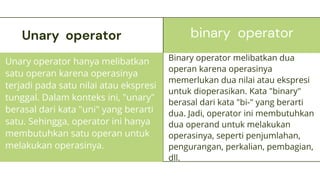 tugas presentasi materi operator pada java | PPT