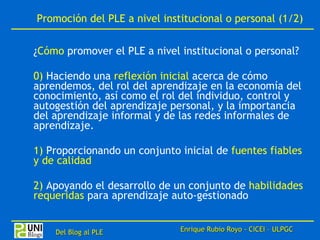 Del Blog al PLE y a las Redes Sociales | PPT