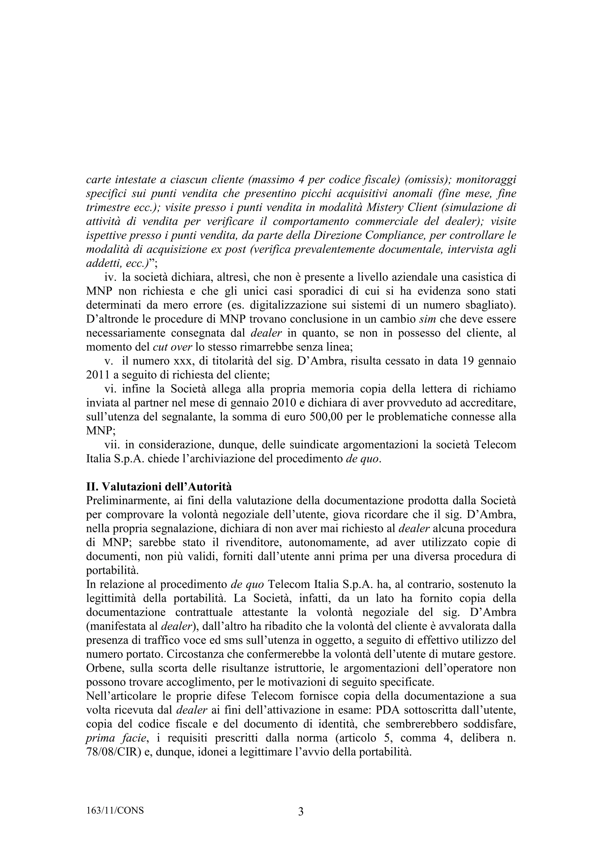 Delibera n. 163/11/CONS | PDF