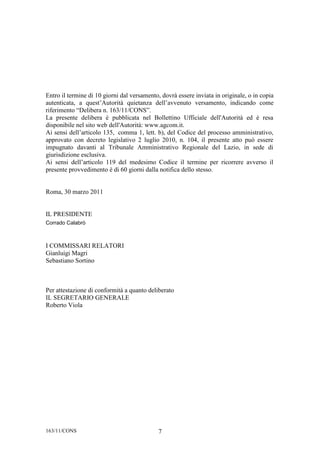 Delibera n. 163/11/CONS | PDF