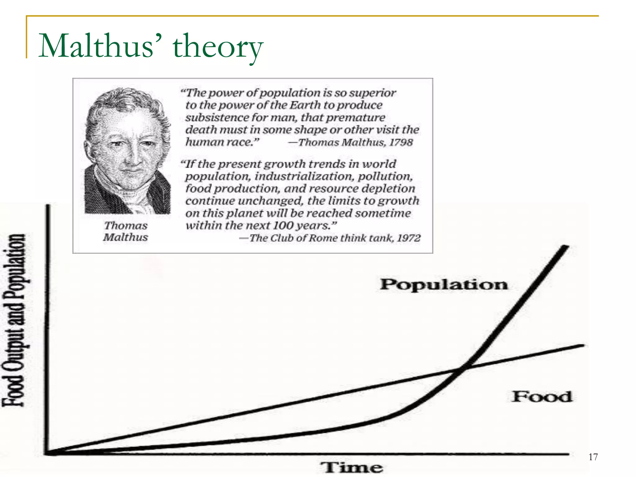Malthus’ theory




                  17
 
