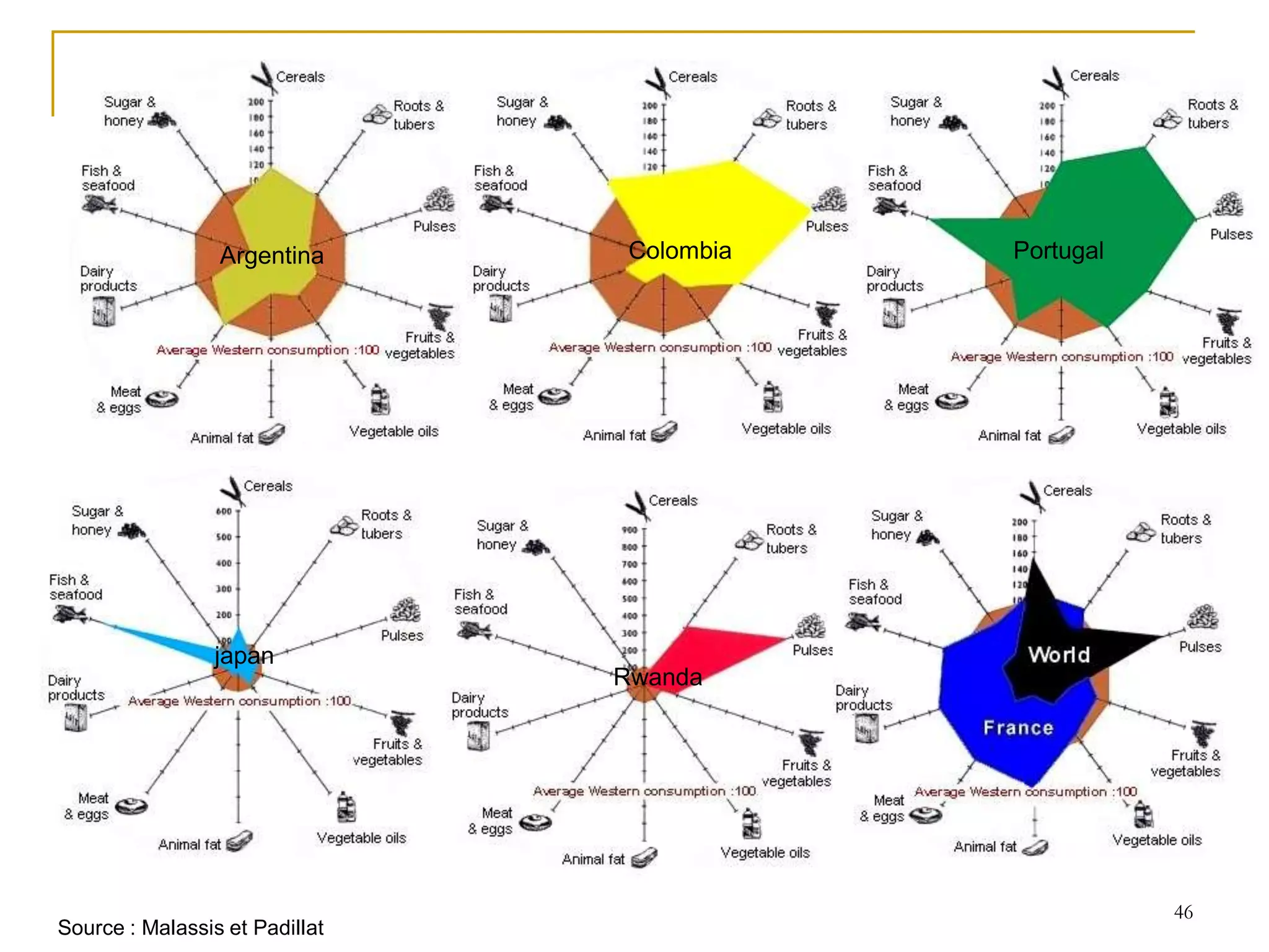 Argentina       Colombia   Portugal




                 japan
                                Rwanda




                                                       46
Source : Malassis et Padillat
 