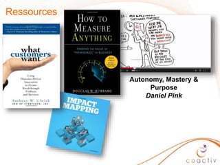 Autonomy, Mastery & Purpose
Daniel Pink
Ressources
 