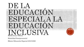 María Aroza Vílchez
Modalidad Semipresencial
Máster Educación Especial 2019-2020
 