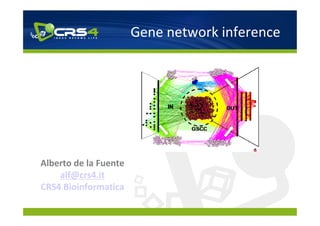 Gene network inference




Alberto de la Fuente
    alf@crs4.it
CRS4 Bioinformatica
 