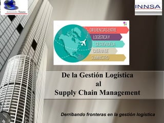 De la Gestión Logística
al
Supply Chain Management
Derribando fronteras en la gestión logística
 