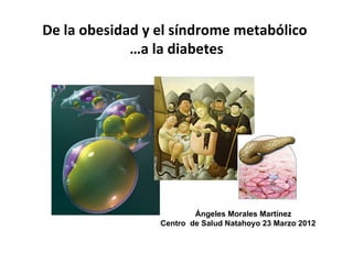 De la obesidad y el síndrome metabólico
             …a la diabetes




                         Ángeles Morales Martínez
                 Centro de Salud Natahoyo 23 Marzo 2012
 