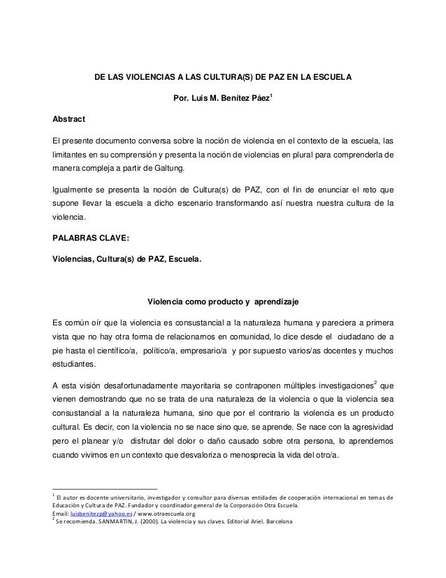 Que Significa La Cultura De Paz En La Escuela - Descargar Libros Gratis