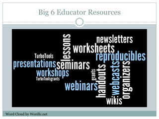 Big 6 Educator ResourcesWord Cloud by Wordle.net