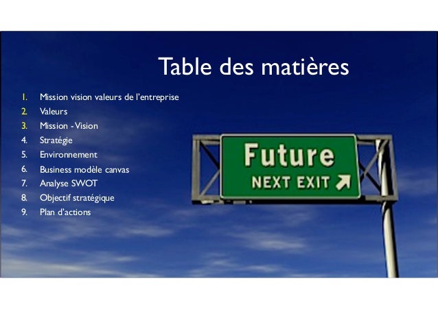 De la vision au plan d�actions