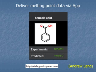 Deliver melting point data via App




                           (Andrew Lang)
 