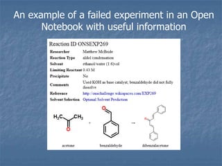 An example of a failed experiment in an Open
      Notebook with useful information
 
