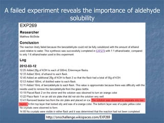 A failed experiment reveals the importance of aldehyde
                       solubility
 