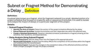 Fragnet Schedule Example Delay Analysis Techniques that is used i | PDF