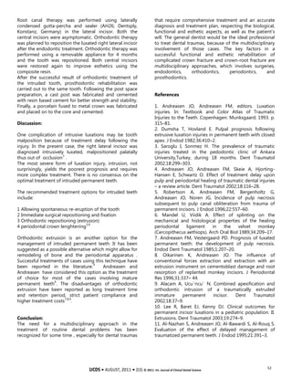 Delayed multidisciplinary management of an intrusively luxated ...