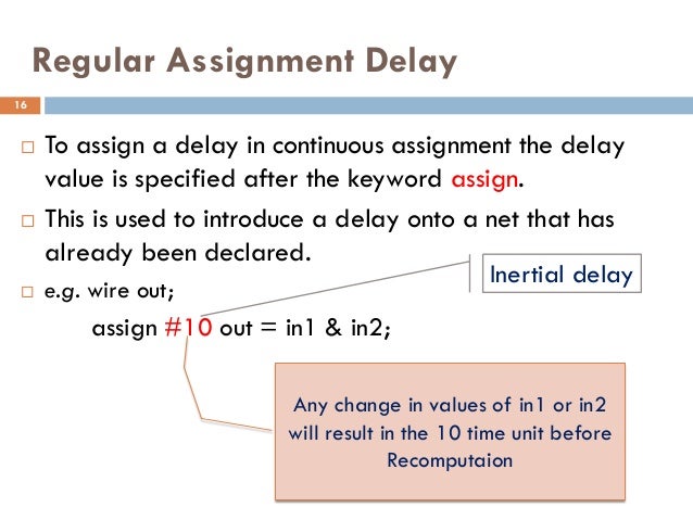 verilog delay assignment