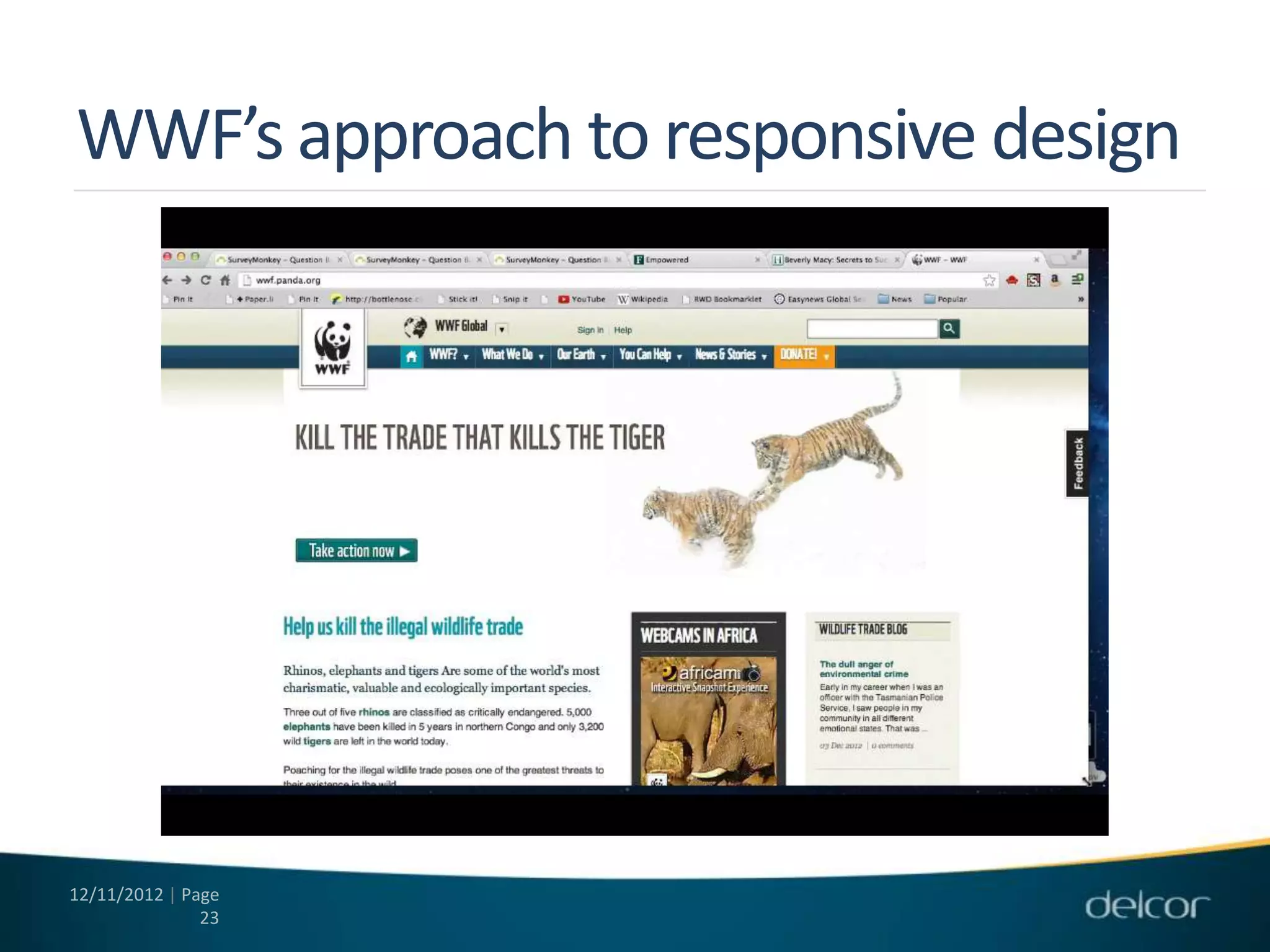 WWF’s approach to responsive design




12/11/2012 | Page
               23
 