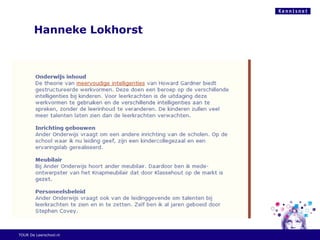 Hanneke Lokhorst
TOUR De Leerschool.nl
 