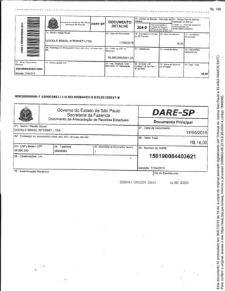 Paraconferirooriginal,acesseositehttps://esaj.tjsp.jus.br/esaj,informeoprocesso2099602-08.2015.8.26.0000ecódigo184B56E.
Estedocumentofoiprotocoladoem06/07/2015às16:44,écópiadooriginalassinadodigitalmenteporTribunaldeJusticaSaoPauloeELIANARAMOSSATO.
fls. 196
 