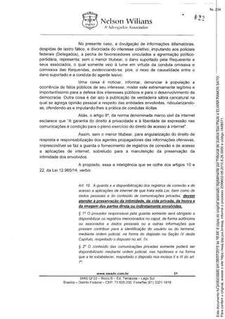 Paraconferirooriginal,acesseositehttps://esaj.tjsp.jus.br/esaj,informeoprocesso2099602-08.2015.8.26.0000ecódigo184B571.
Estedocumentofoiprotocoladoem06/07/2015às16:44,écópiadooriginalassinadodigitalmenteporTribunaldeJusticaSaoPauloeELIANARAMOSSATO.
fls. 234
 