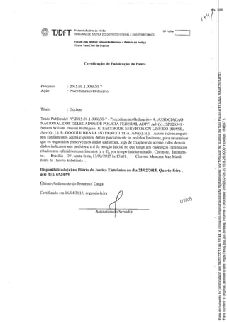 Paraconferirooriginal,acesseositehttps://esaj.tjsp.jus.br/esaj,informeoprocesso2099602-08.2015.8.26.0000ecódigo184B571.
Estedocumentofoiprotocoladoem06/07/2015às16:44,écópiadooriginalassinadodigitalmenteporTribunaldeJusticadeSaoPauloeELIANARAMOSSATO.
fls. 398
 