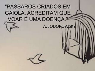 “PÁSSAROS CRIADOS EM
GAIOLA, ACREDITAM QUE
VOAR É UMA DOENÇA.”
A. JODOROWSKY
 