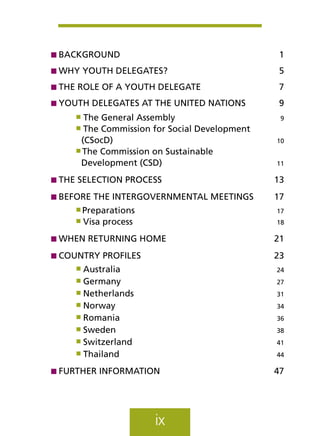 Guide to Youth Delegates to the United Nations | PDF
