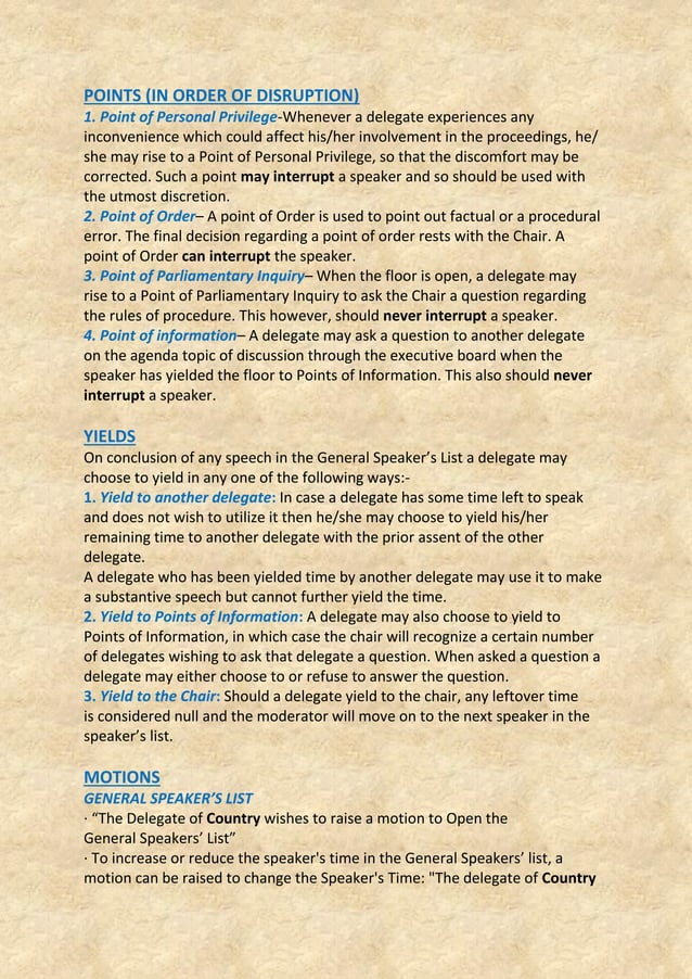 Delegate handbook for mun