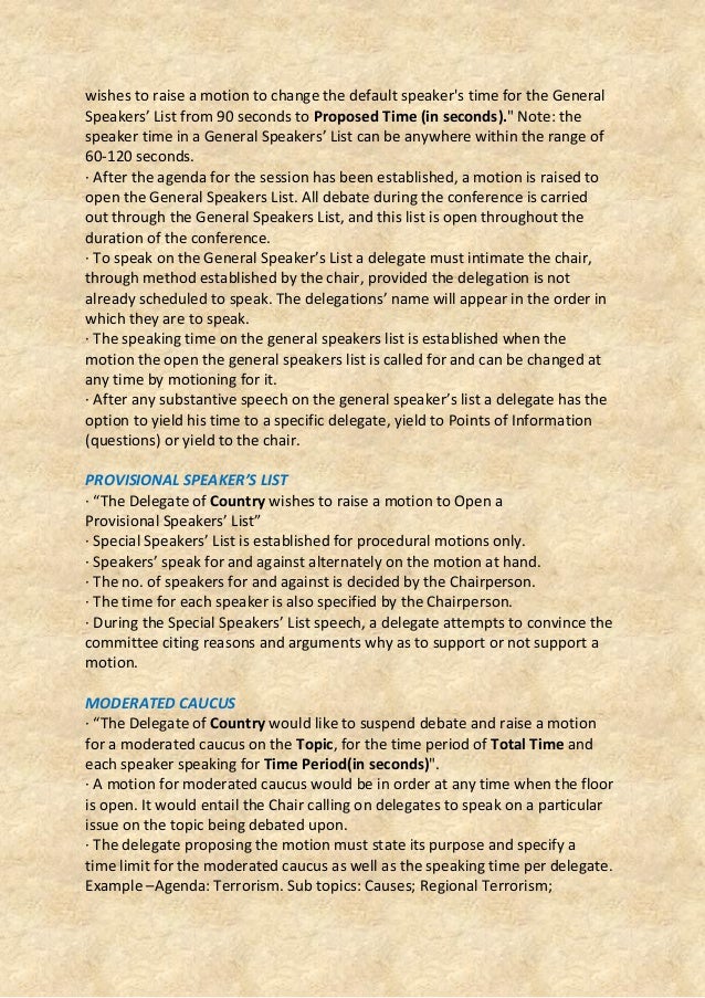 Delegate handbook for mun