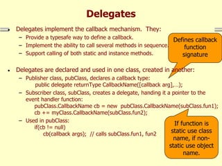 Delegates and Events in Dot net technology | PPT