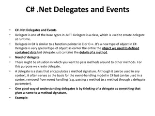 Delegates and events | PPT