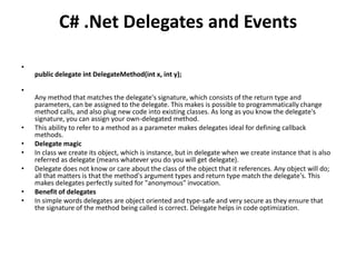 Delegates and events | PPTX