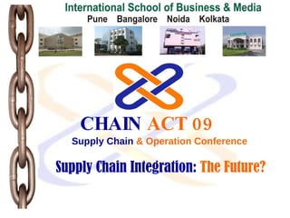Supply Chain Integration:   The Future? CHAIN   ACT 09 Supply Chain   & Operation Conference 