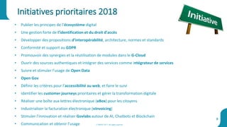 Initiatives prioritaires 2018
6
• Publier les principes de l’écosystème digital
• Une gestion forte de l’identification et du droit d’accès
• Développer des propositions d’interopérabilité, architecture, normes et standards
• Conformité et support au GDPR
• Promouvoir des synergies et la réutilisation de modules dans le G-Cloud
• Ouvrir des sources authentiques et intégrer des services comme intégrateur de services
• Suivre et stimuler l’usage de Open Data
• Open Gov
• Définir les critères pour l’accessibilité au web, et faire le suivi
• Identifier les customer journeys prioritaires et gérer la transformation digitale
• Réaliser une boîte aux lettres électronique (eBox) pour les citoyens
• Industrialiser la facturation électronique (eInvoicing)
• Stimuler l’innovation et réaliser Govlabs autour de AI, Chatbots et Blockchain
• Communication et obtenir l’usage © BOSA 2017. All rights reserved
 