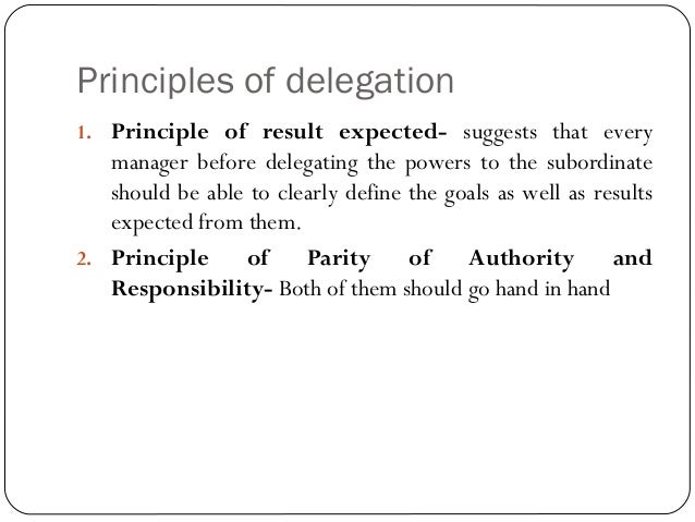 Delegation of authority